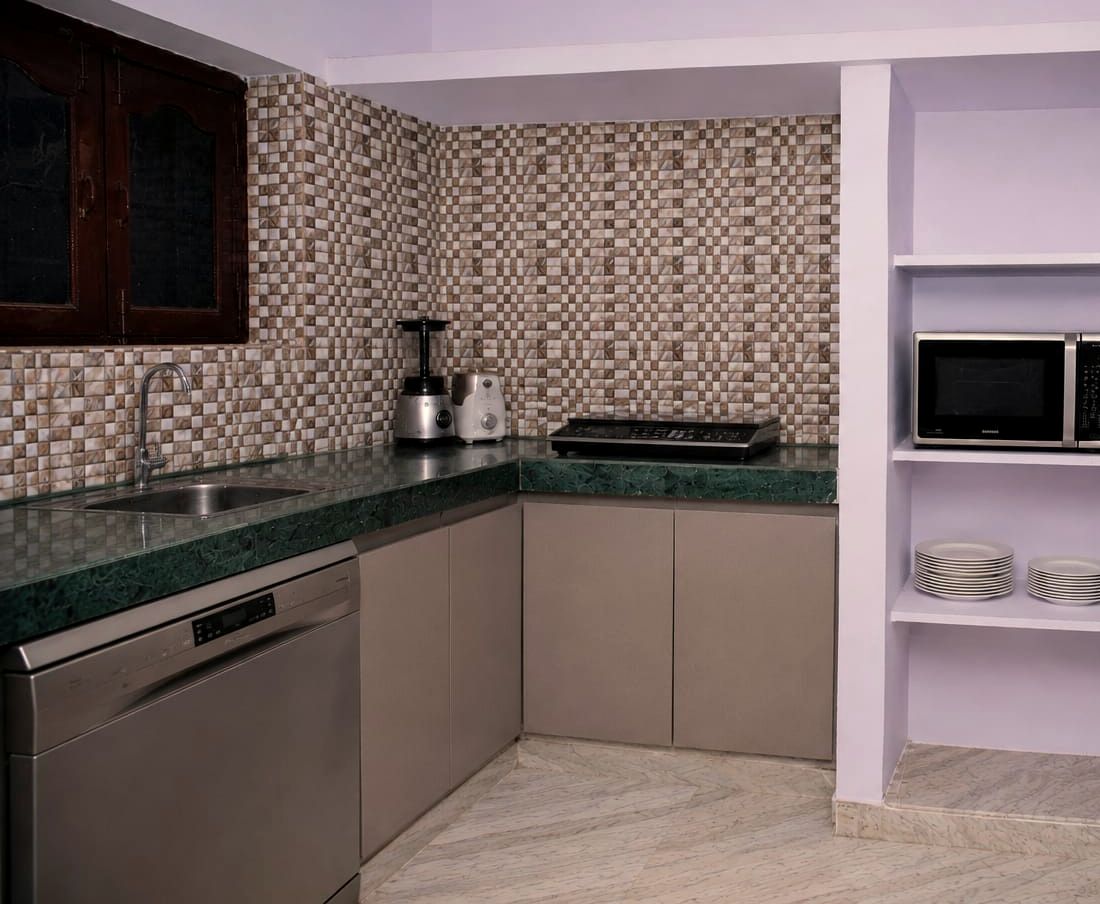 Fully equipped modern kitchen with dishwasher at VanThara villa